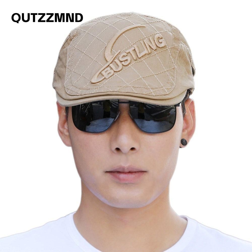 Mũ nồi, Mũ nồi Cotton chống tia cực tím Mũ phẳng, Mũ lưỡi trai có thể điều chỉnh thời trang thông thường thoáng khí cho nam giới