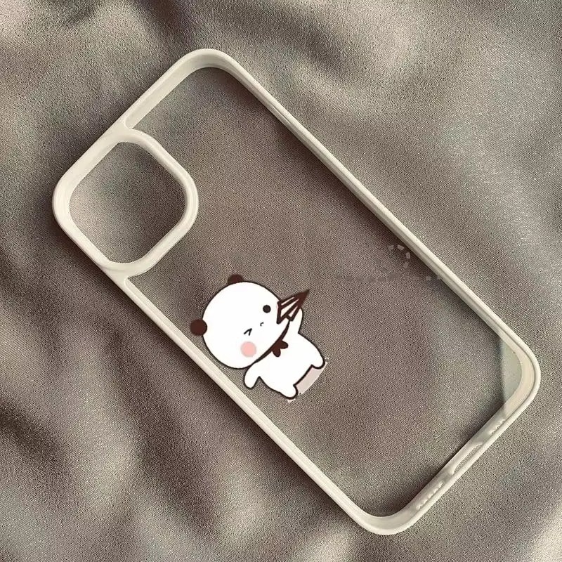 Ốp điện thoại cặp đôi hoạt hình dễ thương Bubu Dudu cho iPhone 16 15 Pro Max 11 13 14 12 Pro 16e iPhone 7 8 Plus XS X XR SE2022 Vỏ chống sốc cứng trong suốt đáng yêu