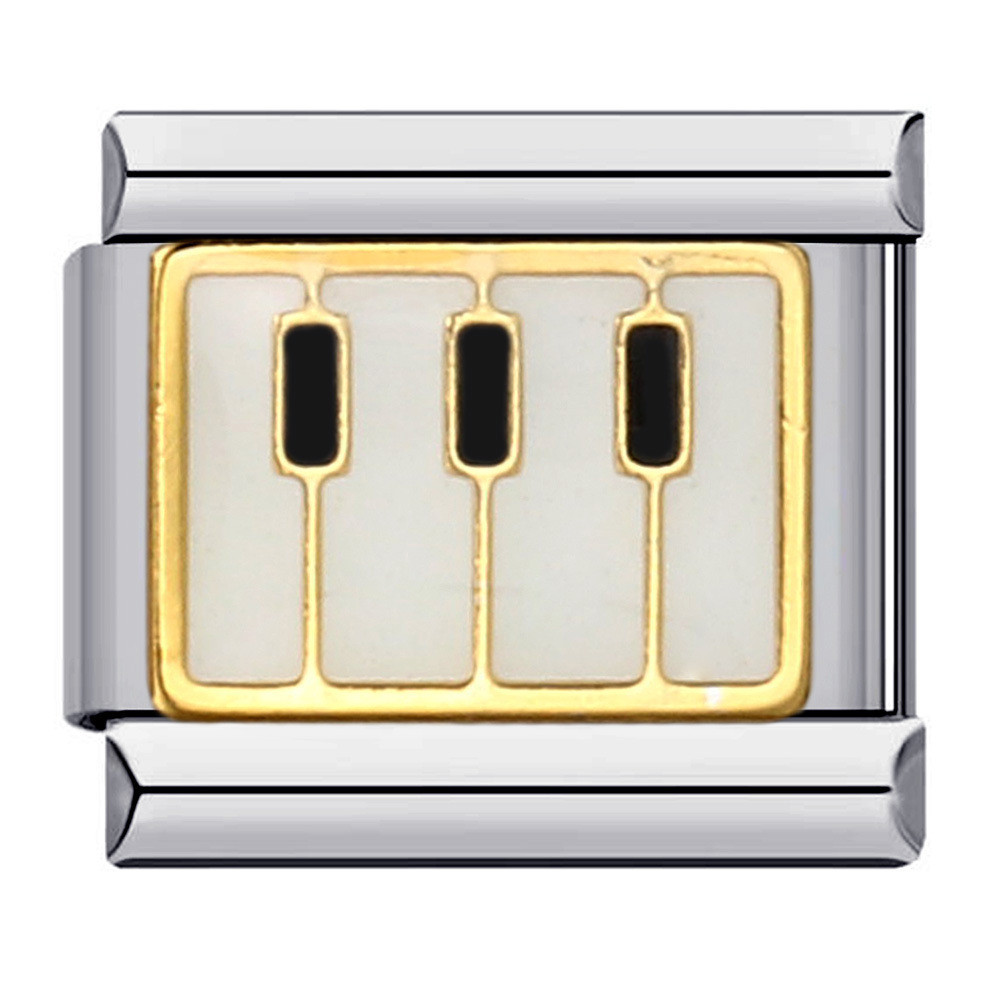 Âm nhạc Sở thích Series Thép không gỉ Ý Mô-đun Vòng tay Thép titan Hàn Hoa văn DIY Vòng tay