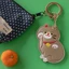 QEARY Fruit Kitty Access Card Holder, Maneki-neko Leather Fortune Cat Pendant Keyring, Tuxedo Cat Orange Flower Lovely Access Control Card Mặt dây chuyền Keyfob