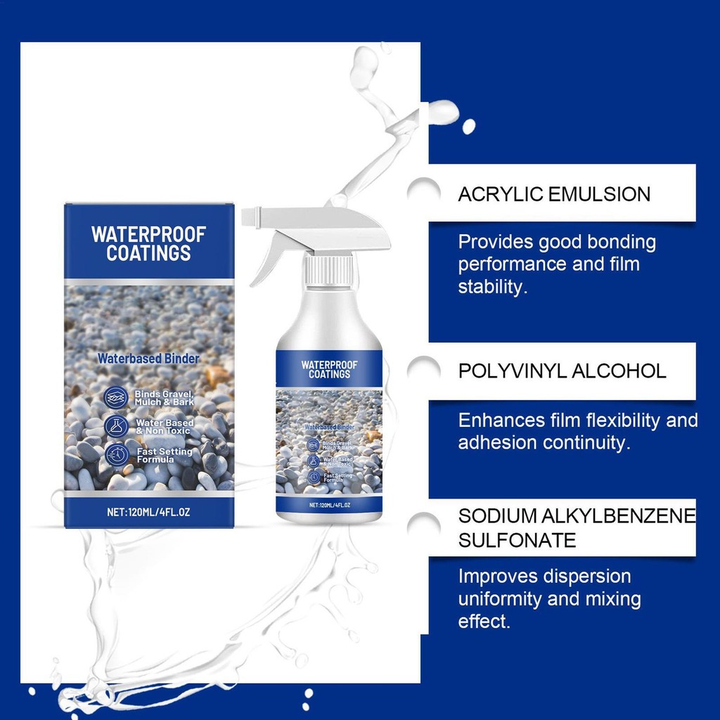 Chất Kết Dính Sỏi 120ml Phong Cảnh Chống Thấm Nước Đá Keo Dán Xịt Cho Sân Ngoài Trời Đường Lái Xe Sân Sau mueadsyvn