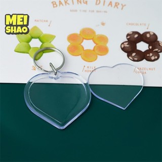 MeiShao 5 Chiếc Khung Ảnh Móc Chìa Chìa Trong Suốt Acrylic Chèn Ảnh Chia Mặt Dây Chuyền DIY Cặp Đôi Quà Tặng Kỷ Niệm