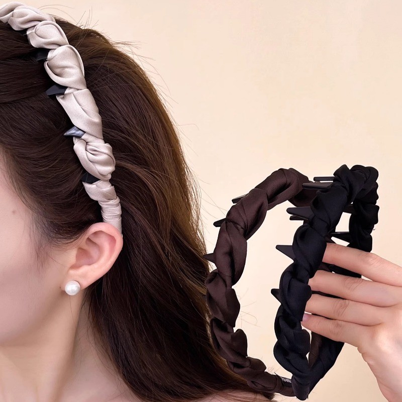 Băng đô rửa mặt Satin Wave kiểu Pháp 2026 Băng đô phù hợp thời trang phong cách mới