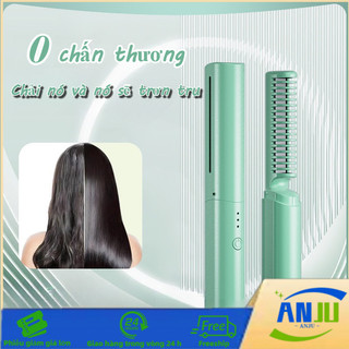 Máy Ép Tóc Mini Không Dây - Duỗi Thẳng & Uốn Xoăn 2in1, Tốc Độ Cao, Sạc Nhanh Tiện Lợi
