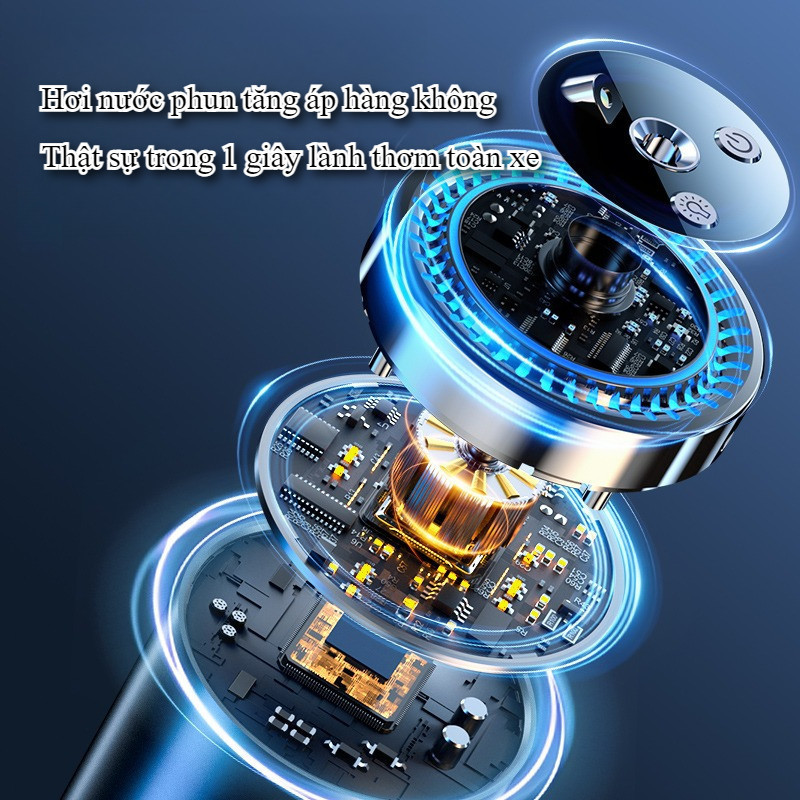 Máy Xông Tinh Dầu Ô Tô, đèn nháy theo nhạc 2 chế độ phun sương khử mùi ô tô