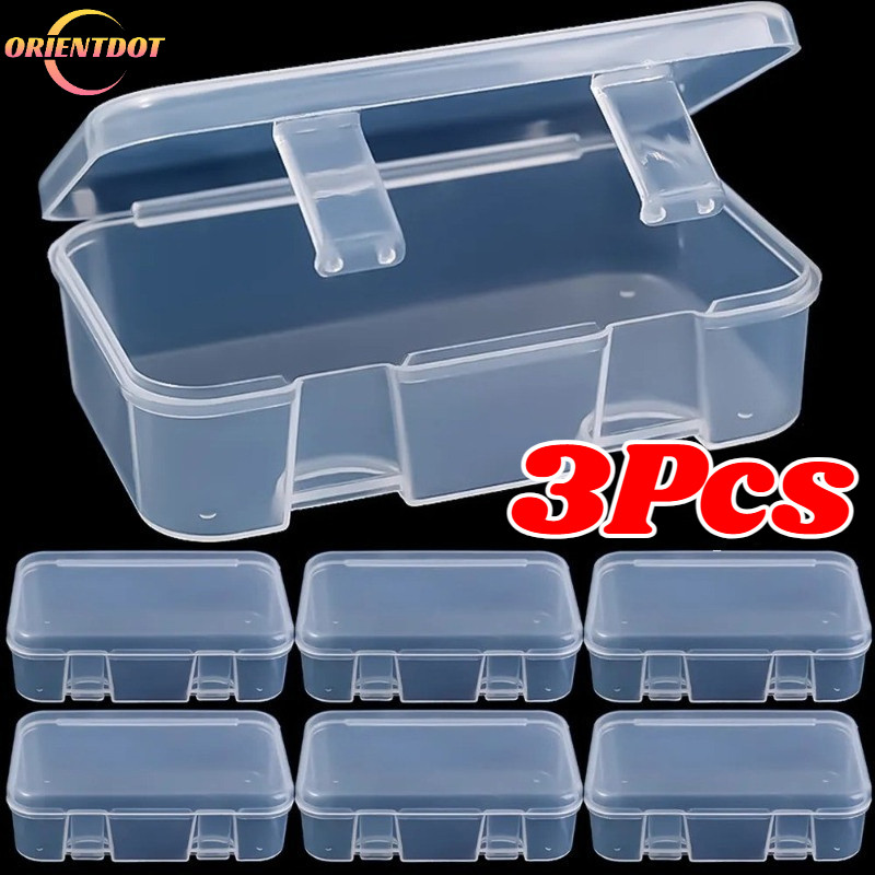 1 / 2 / 3 Chiếc Hộp Bao Bì Vuông Nhỏ DIY Trang Sức Tổ Chức - Hộp Bảo Quản Bằng Nhựa Hình Chữ Nhật Có Thể Bảo Vệ Trong Suốt