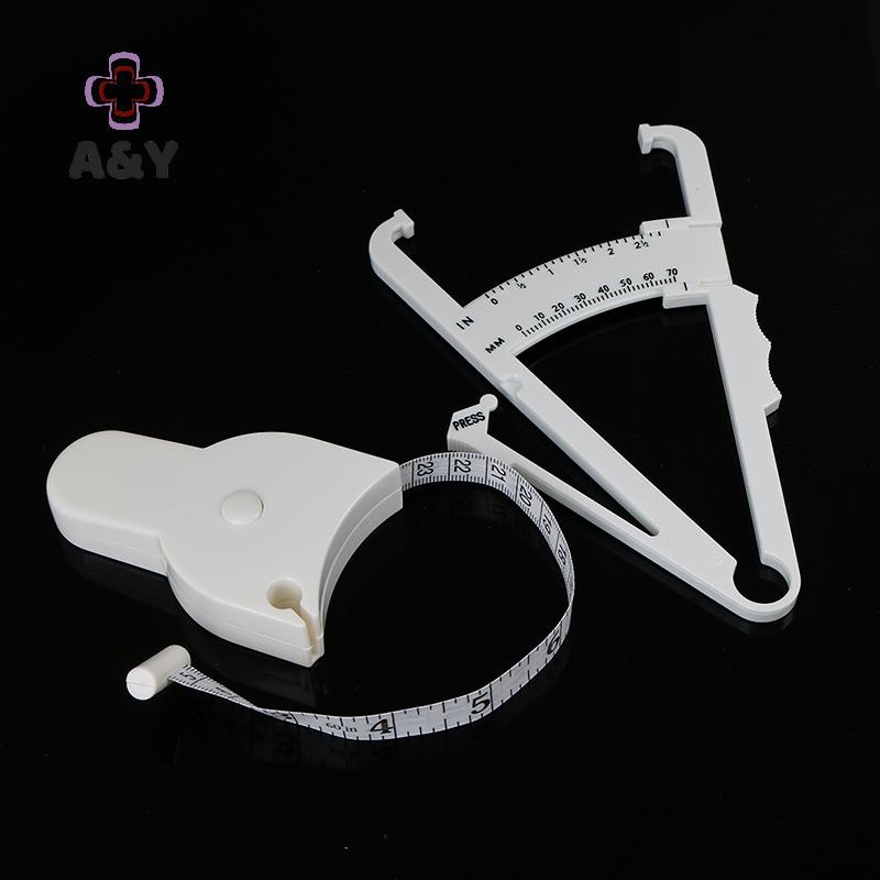 A & Y 2 Cái / bộ Trắng PVC Body Fat Caliper Đo Băng Kiểm Tra Thể Dục Để Giảm Cân.