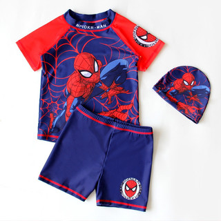 Đồ bơi Spider Man cho bé trai - Bộ 3 món tay ngắn, nhanh khô, chống nắng