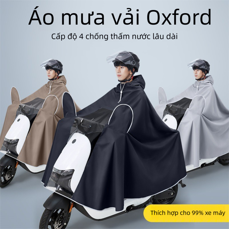 Áo mưa xe máy điện vải Oxford, Áo mưa cánh dơi 2 đầu - 1 đầu + Áo mưa 2 người - 1 người vải dù tổ ong cao cấp siêu bền Hasu