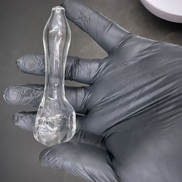 Thìa thủy tinh Borosilicate thổi tay - 500°Ống hút ống ngậm chịu nhiệt C
