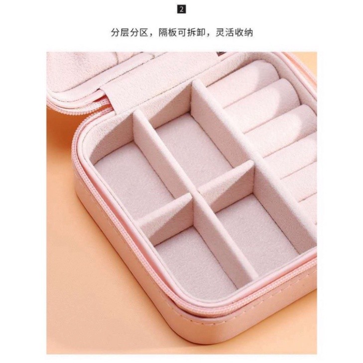 Hộp Đựng Trang Sức Du Lịch🍀FREESHIP🍀Hộp Nữ Trang Bằng Da Nhiều Ngăn Đựng Nhẫn Bông Tai Vòng Cổ Dây Chuyền Có Khóa athien