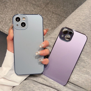 Ốp điện thoại di động kính mờ mạ điện cho IPhone 16 / 16 Pro 15 / 15 Pro / 15 Plus 14 / 14 Pro / 14 Plus 11 13 12 Vỏ ống kính PC IP Vỏ bảo vệ da sang trọng