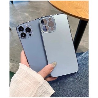 Ốp PC mờ mạ màu xanh Far Peak cao cấp cho IPhone 16 15 14 11 13 12 Pro Max 14 Plus Vỏ bảo vệ ống kính thủy tinh trọn gói