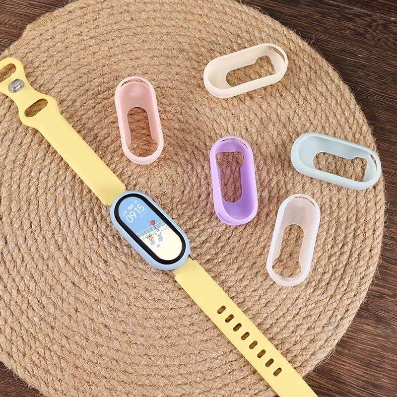 Ốp Đồng Hồ Silicon Mềm Rỗng Cho Xiaomi Mi Band 10 9 8 NFC Vỏ Bảo Vệ Bảo Vệ Ốp Lưng Khung Phụ Kiện