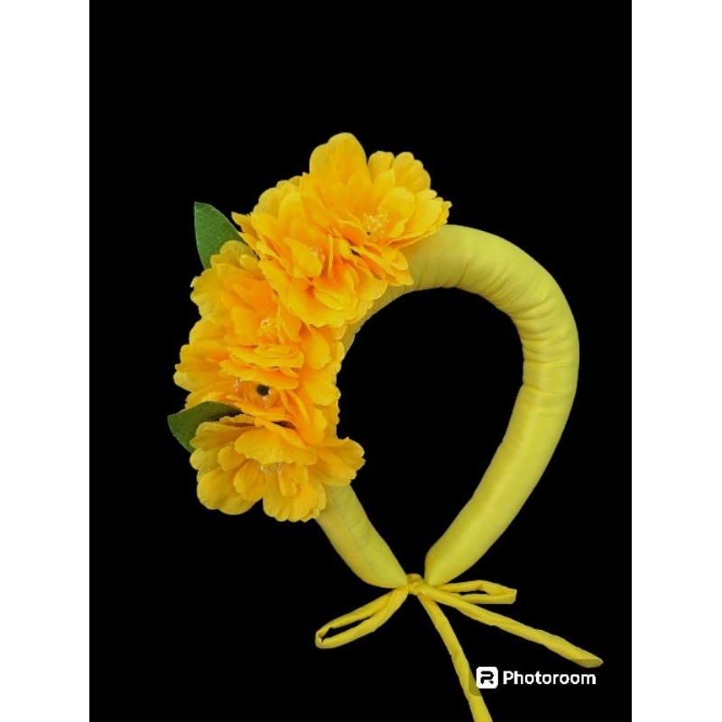 vấn tròn đính hoa vấn đội đầu biểu diễn văn nghệ phun kiện tóc phụ kiện biểu diễn văn nghệ