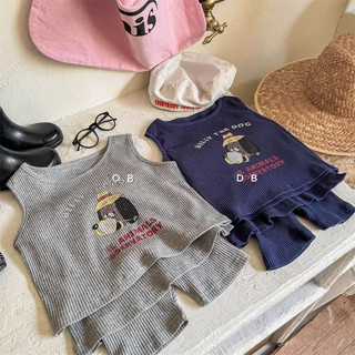 Phong Cách Mới Mùa Hè Bé Gái Áo Vest Quần Short Phù Hợp Với Bé Hoạt Hình Dễ Thương In Hình Trẻ Em Thời Trang Thường Ngày Hai Mảnh Phù Hợp Với