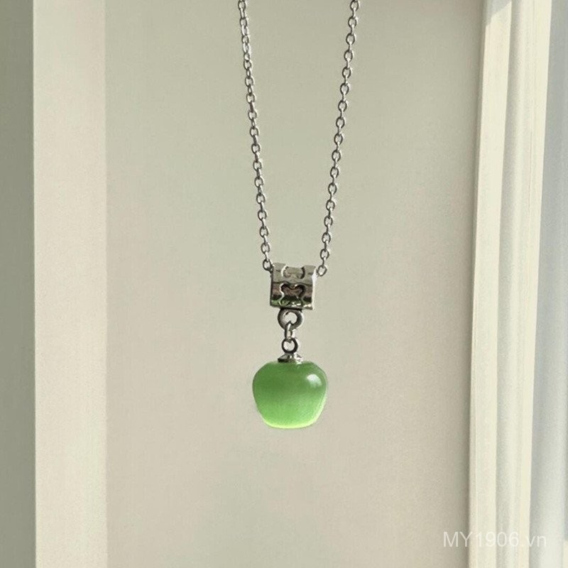 Vòng cổ xương đòn bạc hà xanh opal phong cách ngọt ngào và thoáng mát cho mùa xuân hè