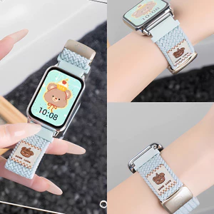Hoạt Hình Gấu Bện Nylon Dây Đeo Khóa Từ Tính Cho Samsung Galaxy Fit 3 Dây Đeo Đồng Hồ Thông Minh Samsung Fit3 Dây Đeo Tay Phụ Kiện