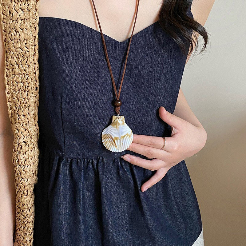 Hạt Gỗ Vỏ Ốc Sò - Mặt Dây Chuyền Thời Trang