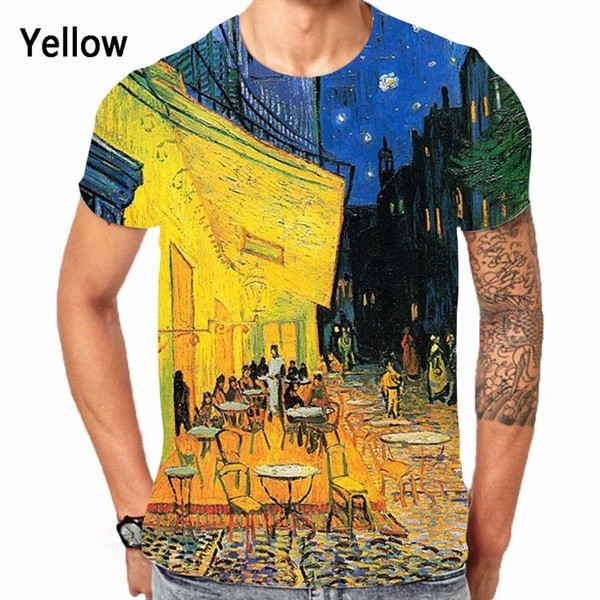 Áo thun in 3D hình Vincent van Gogh phù hợp mùa hè, thoải mái mặc mỗi ngày