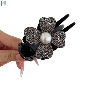 Kẹp tóc ngọc trai hoa chắc chắn, chống trơn trượt, không gây kích ứng, phù hợp cho đuôi ngựa cao hoặc búi tóc