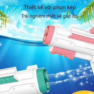 Súng bắn nước 2 nòng cỡ lớn cao cấp - 2 vòi áp lực loại to bắn xa 40cm khẩu phun nước mùa hè thú vị cho trẻ em