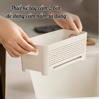 Giá Để Đồ Rửa Bát Thoát Nước MAISON, Kệ Đựng Nước Rửa Chén Miếng Bọt Biển Khô Ráo Chống Ẩm Mốc