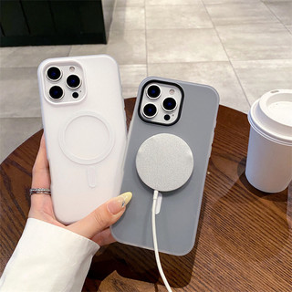 Ốp điện thoại từ tính mờ 2 trong 1 màu thạch sang trọng cho iPhone 11 12 13 14 15 16 Pro Max Plus Vỏ mềm trong suốt Dopamine TPU Vỏ chống rơi