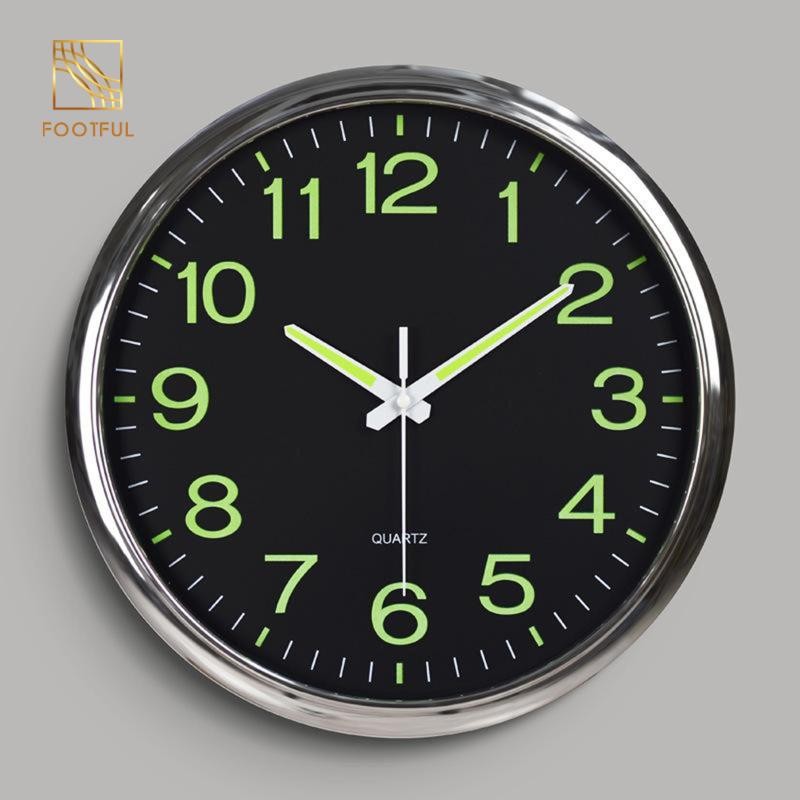 Đồng hồ treo tường phát sáng, Đồng hồ treo tường gia đình chống dính im lặng 12 Inch có đèn ngủ cho phòng khách trong nhà / ngoài trời