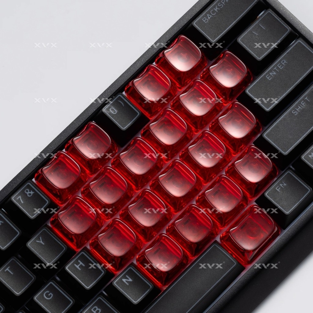 Mao Chiều Cao Trái Tim Tình Yêu Keycap 21 Nút Hình Mèo Dễ Thương Keycap Chất Liệu PC Truyền Ánh Sáng Cao DIY Thích Ứng Trục Cơ Trục Từ Tính / kiuh