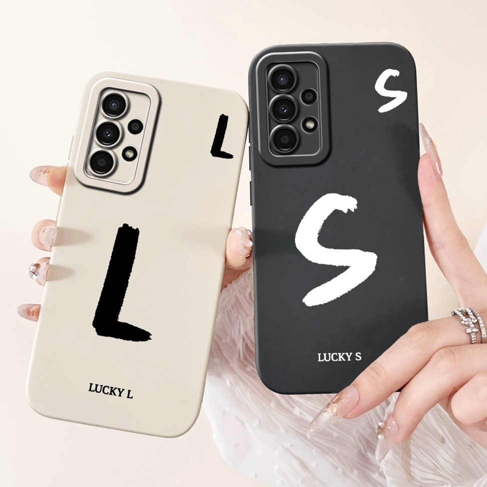 Dành Cho Samsung Galaxy A32 4G A325F A325M A325N Dành Cho Samsung A32 4G Ốp Lưng Thời Trang Đơn Giản Chữ A-Z Thiết Kế Họa Tiết Silicon Ốp Lưng Chống Sốc
