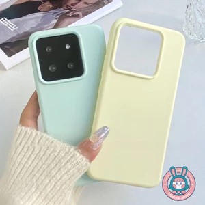 Ốp điện thoại silicon lỏng giả cho Xiaomi 14T 13T 12 12S 12X Pro Lite 5G 4G Vỏ mềm chống sốc màu kẹo đơn giản dễ thương