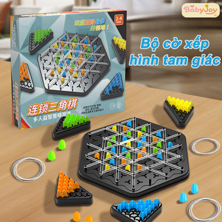 【BabyJoy】Bộ cờ xếp hình tam giác,Cờ tam giác liên kết,Đồ chơi xếp hình logic cho trẻ em,xếp hình cho bé