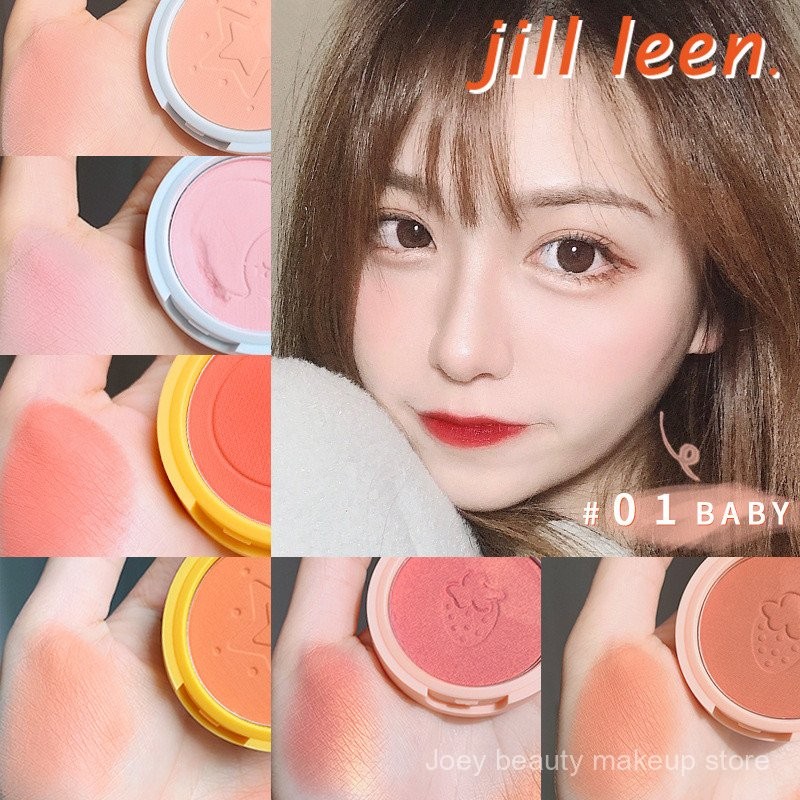 JILLL LEEN Blush mờ chống thấm nước má hồng tím làm sáng tinh tế SWWM