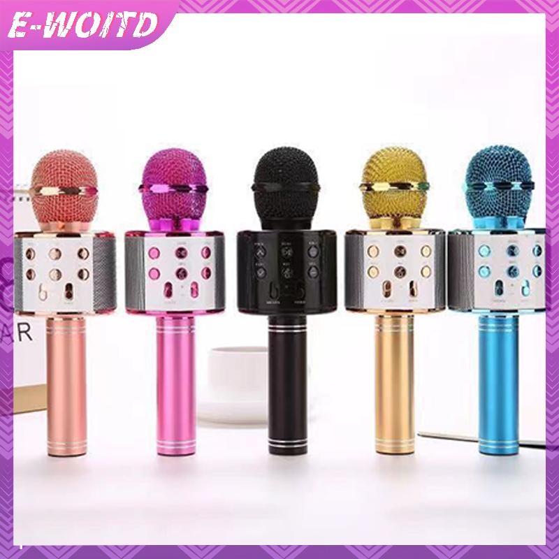 E-WOITD Karaoke Micro Không Dây Mic Cho Điện Thoại Di Động Làm Hát Condenser Mikrofon Blutooth Điện Thoại Thông Minh Micro DJ Âm Thanh HNVN