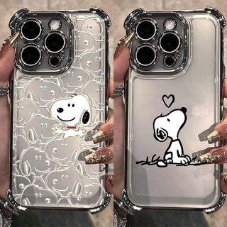 Ốp Điện Thoại Cho OPPO A78 A38 A18 A17 A16 A15 A15S A3 PRO A76 A96 A57 2022 A54 A58 A52 A72 A92 A53 A33 2020 Bao Túi Khí Dễ Thương Snoopy Rõ Ràng Hoạt Hình Mạ Mềm Mạ Điện