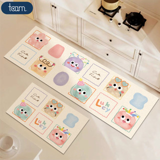 Bộ 2 Thảm Hoạt Hình Dễ Thương Siêu Thấm Hút Chất Liệu Tảo Cát Chống Trượt, Thảm Trải Sàn Nhà Bếp
