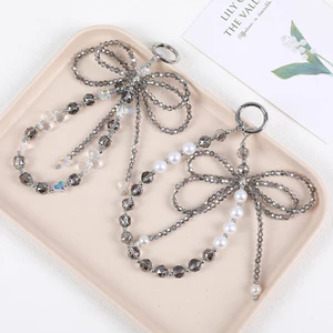 Phụ Kiện Điện Thoại Di Động Dây Ngắn Di Động Niche Thời Trang Giọt Nước Đính Hạt Cổ Tay Mặt Dây Chuyền Điện Thoại Di Động Cảm Giác Cao Cấp Cung Đôi Túi Trang Trí Mặt Dây Chuyền Dây Chuyền Điện Thoại Di Động Đa Năng