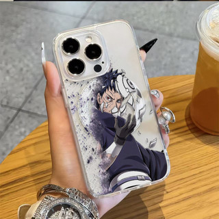 Ốp điện thoại Sasuke Naruto Obito Naruto cho iPhone16 15 14 11 13 12 X XS Pro Max XR Mini Xr 7 8 Plus Vỏ bảo vệ từ tính chống sốc trong suốt không màu vàng