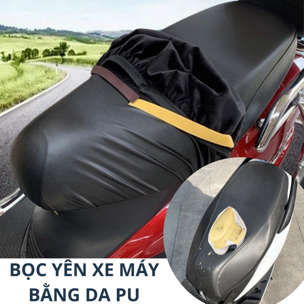 Vỏ Bọc Yên Xe Máy Bằng Da Pu Co Giãn Chống Nước Chống Trầy Xước, Chống Thấm Nước Chất Lượng Cao Tự Lắp Đặt DT063