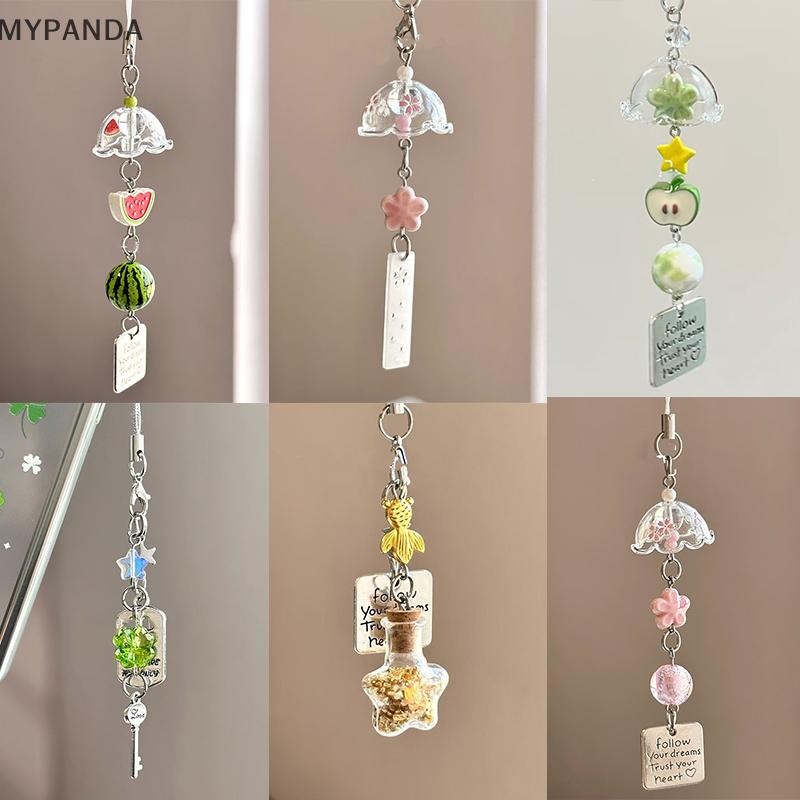 MYPANDA Móc Khóa Trong Suốt Chuông Gió Dễ Thương Mặt Dây Chuyền Điện Thoại Di Động Móc Khóa Dây Túi Phụ Kiện Trang Trí Nhà Cửa.