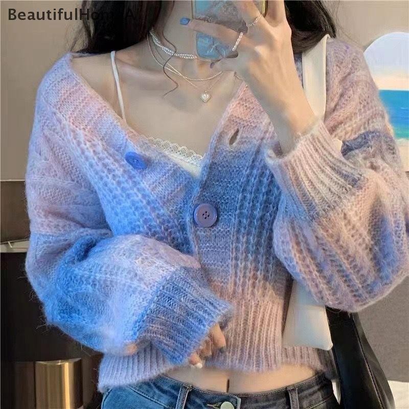 BeautifulHomeA Gradient Nhiều Màu Sắc Mohair Sợi Cầu Vồng 165 Mét Sợi Mềm Dệt Tay Cho Đan Móc Áo Len Áo Khoác VN