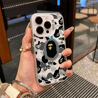 Street Wear Color Block Ape Head Vỏ điện thoại mát mẻ Tương thích iPhone 16Plus XS 13Pro 14Plus 12Promax Chống sốc 15Pro 8Plus 11Promax XR Vỏ mềm bảo vệ mờ chống sốc