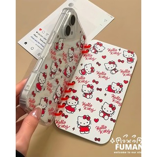 Ốp Điện Thoại Sách Lật Kitty Dễ Thương Cho Samsung Galaxy S25 S24 S23 Ultra A55 A54 A53 A52 A52S A35 A34 A33 A25 A15 F15 M15 A14 5G 4G Phim Hoạt Hình Dễ Thương Kitty Mềm Đứng Vỏ Trong Suốt