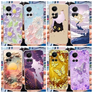 Dành Cho OPPO Reno 10 Pro 5G Ốp Lưng CPH25 CPH2531 Vỏ Mềm Trong Suốt Bướm Thời Trang Mới Cho OPPO Reno10 Pro Vỏ Toàn Cầu