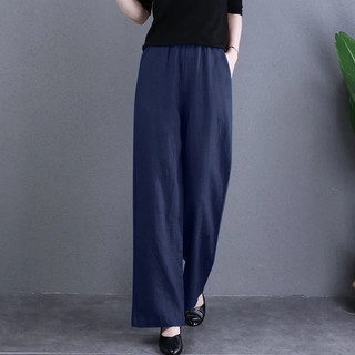27.7.92024 Cotton Vải Lanh Rộng Quần Văn Học Nữ Plus Kích Thước Eo Co Giãn Ôm Hơn Nhìn Drap Quần Ống Thẳng Quần Thường Ngày 2024 Vải Lanh Cotton Quần Ống Rộng Văn Học Nữ Plus Kích Thước Eo Co Giãn Ôm Hơn Nhìn Drap Thẳng-Leg
