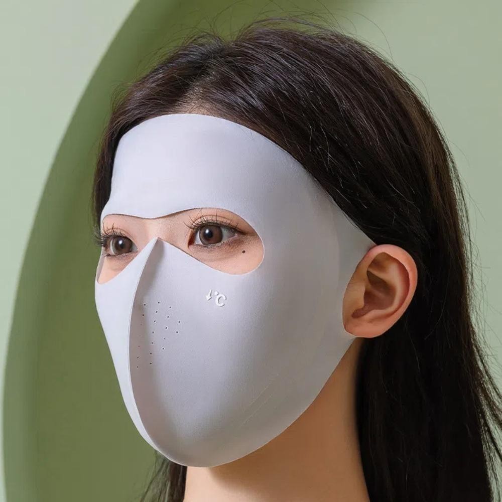 Mặt nạ chống nắng JSJJING UPF50+, làm từ polyester có khả năng co giãn và thoáng khí, thiết kế hình chữ V
