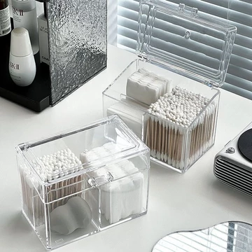 ✨Hộp Đựng Bông Tẩy Trang Hộp Đựng Bông Tẩy Trang Treo Tường Hộp Đựng Tăm Bông Cotton Swab Hộp Bảo Quản Cotton Tẩy Trang Ký Túc Xá Mỹ Phẩm Có Nắp Để Bàn Chống Bụi Son Môi Trong Suốt Ph