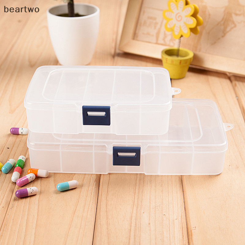 < Beartwo > Kẹp tóc bằng nhựa di động 5 / 6 lưới trong suốt Hộp lưu trữ trang sức Phụ kiện tổ chức Đồ dùng du lịch gia đình có khả năng chống bụi Đẹp