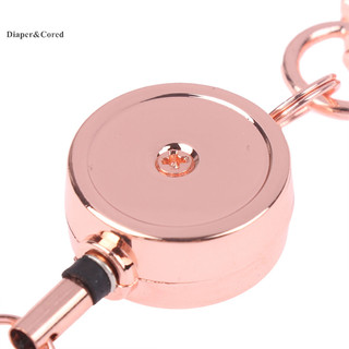 Diaper & CORED 21MM Kim loại chống trộm Dễ dàng kéo Dây có thể thu vào Móc khóa đàn hồi Móc khóa thể thao Vòng chìa khóa có thể thu vào YTH